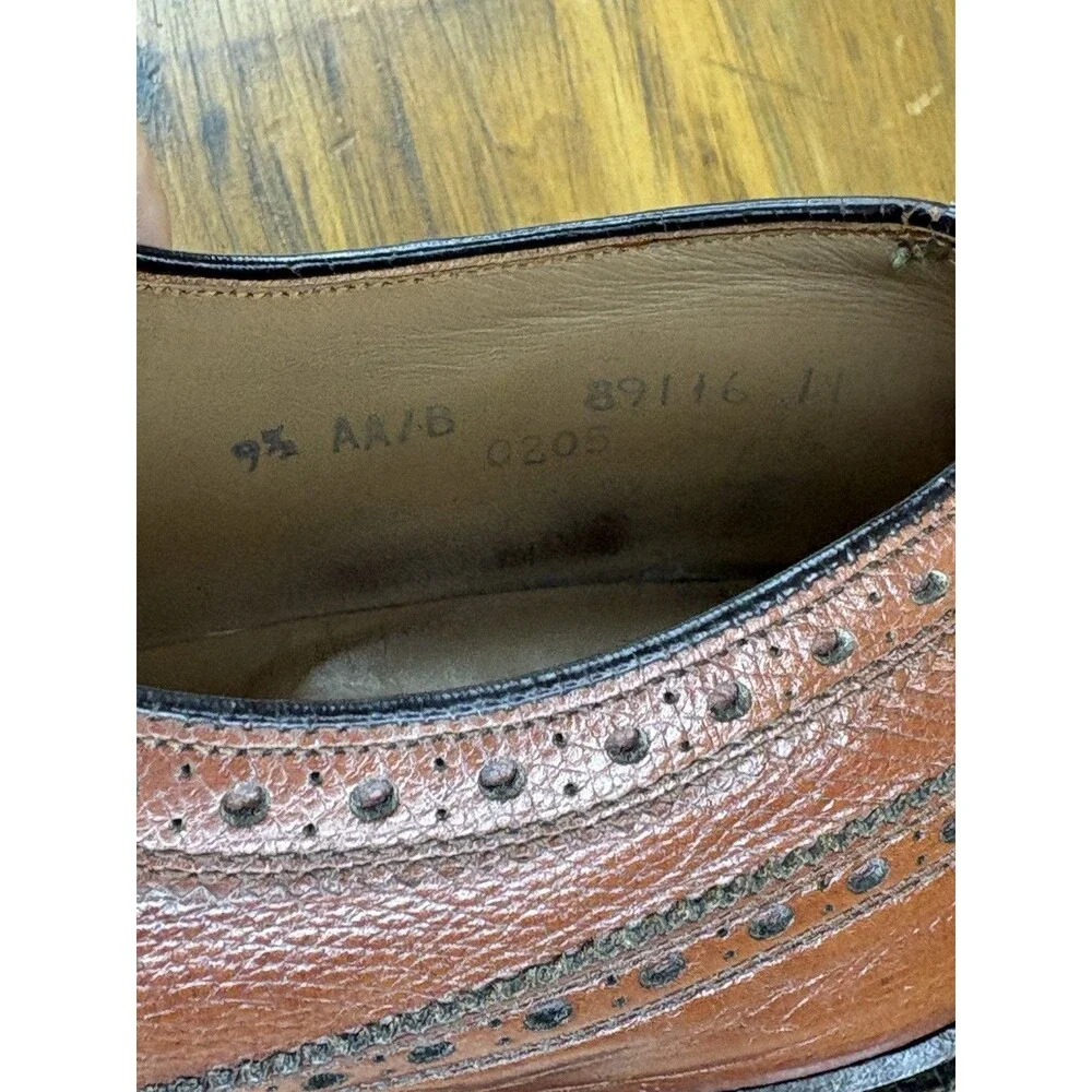 Vtg Nettleton Traditionals 0205 Longwing Blucher 9.5 B Brown Scotch Grain Derby